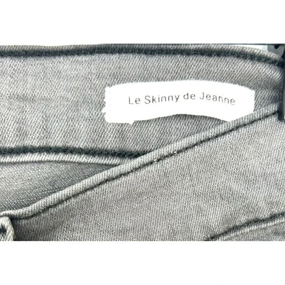 Frame Denim Le Skinny de Jeanne Women 28 Jean Gray Shred Distressed USA Stretch - Picture 10 of 13